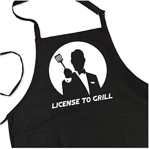 License To Grill - BBQ Grill Apron - Funny Apron - Grill Parts America