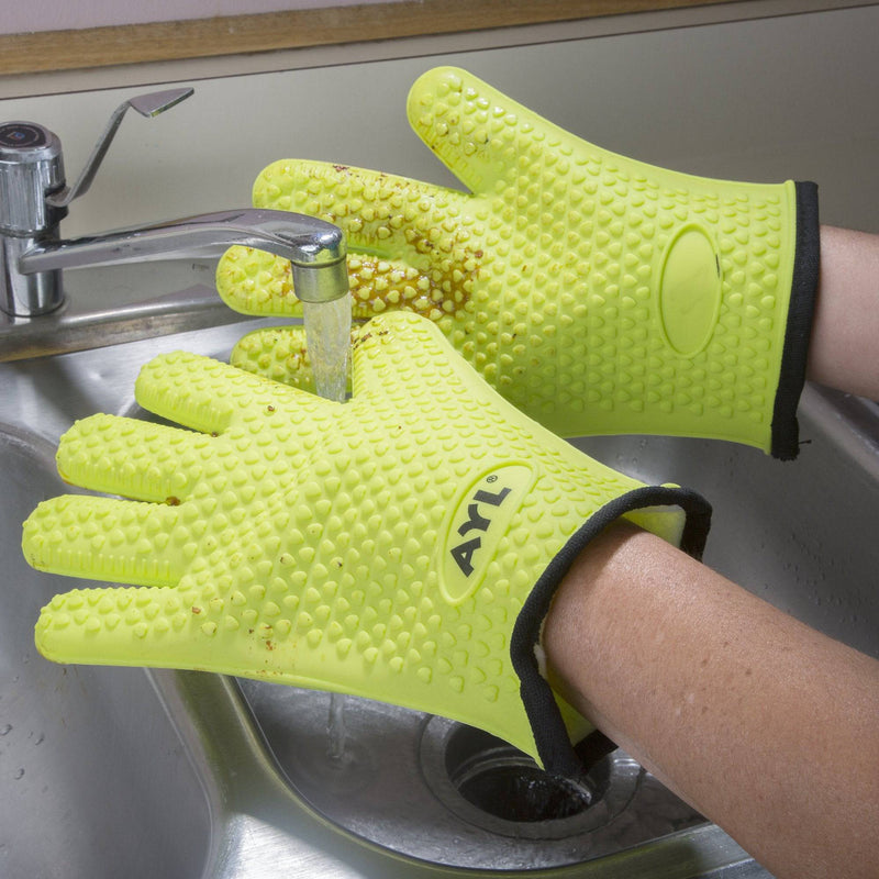 AYL Silicone Cooking Gloves - Heat Resistant Oven Mitt for Grilling, BBQ, Kitchen - Grill Parts America