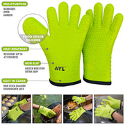 AYL Silicone Cooking Gloves - Heat Resistant Oven Mitt for Grilling, BBQ, Kitchen - Grill Parts America