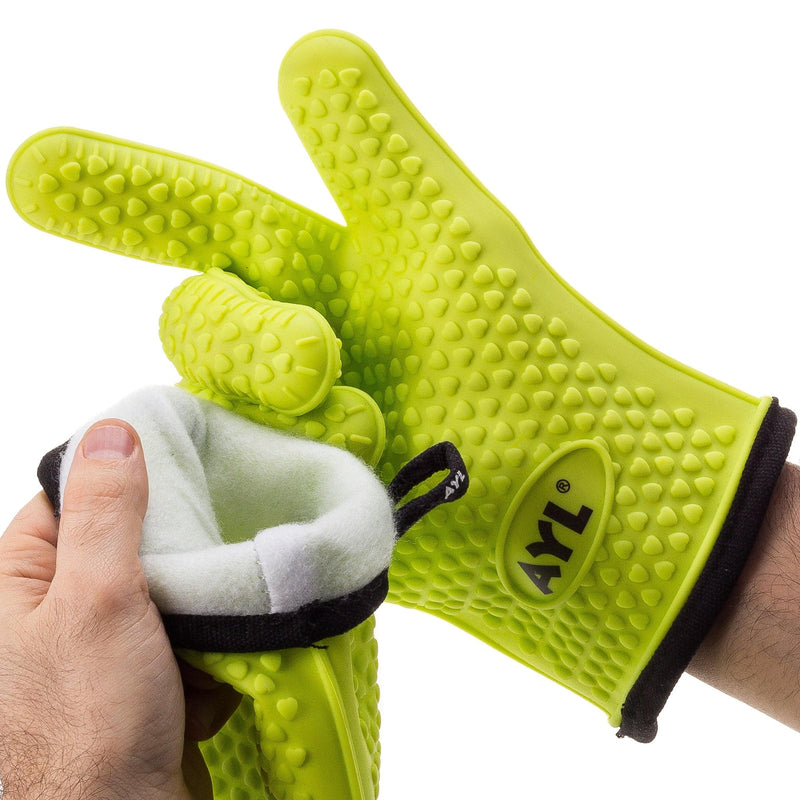 AYL Silicone Cooking Gloves - Heat Resistant Oven Mitt for Grilling, BBQ, Kitchen - Grill Parts America