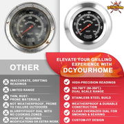 3" Temp Gauge for Dyna Glo,Master Forge,Cuisinart,Stok,Uniflame,Backyard