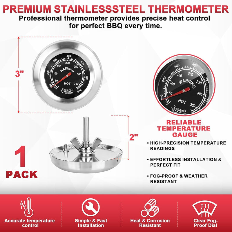3" Temp Gauge for Dyna Glo,Master Forge,Cuisinart,Stok,Uniflame,Backyard