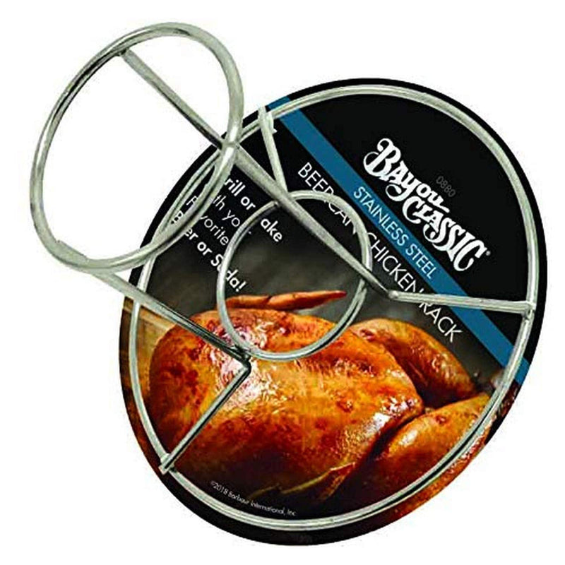 Bayou Classic 0880-CS Stainless Steel Beercan Chicken Rack, Silver - Grill Parts America
