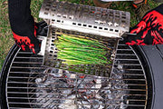 Rolling Grill Basket - Heavy Duty Vegetables & Fish Grill Basket - Grilling Basket for Kabobs, Veggies & Shrimp - Perfect Grilling Gifts for Men - BBQ Grill Accessories for Outdoor Grill - Grill Parts America