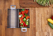 Rolling Grill Basket - Heavy Duty Vegetables & Fish Grill Basket - Grilling Basket for Kabobs, Veggies & Shrimp - Perfect Grilling Gifts for Men - BBQ Grill Accessories for Outdoor Grill - Grill Parts America
