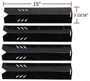 BBQ funland PH1591 (4-Pack) Porcelain Steel Heat Plate for Backyard Grill 15 inch Heat Shield Tent Flame Tamer Burner Cover - Grill Parts America