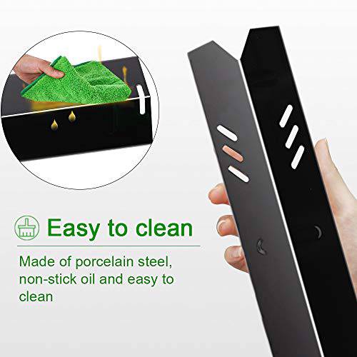 BBQ funland PH1591 (4-Pack) Porcelain Steel Heat Plate for Backyard Grill 15 inch Heat Shield Tent Flame Tamer Burner Cover - Grill Parts America