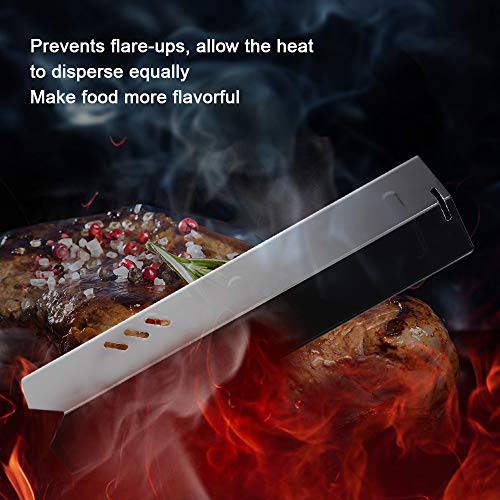 BBQ funland PH1591 (4-Pack) Porcelain Steel Heat Plate for Backyard Grill 15 inch Heat Shield Tent Flame Tamer Burner Cover - Grill Parts America