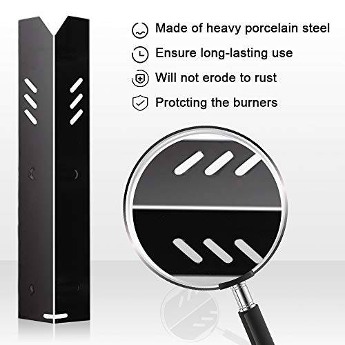 BBQ funland PH1591 (4-Pack) Porcelain Steel Heat Plate for Backyard Grill 15 inch Heat Shield Tent Flame Tamer Burner Cover - Grill Parts America