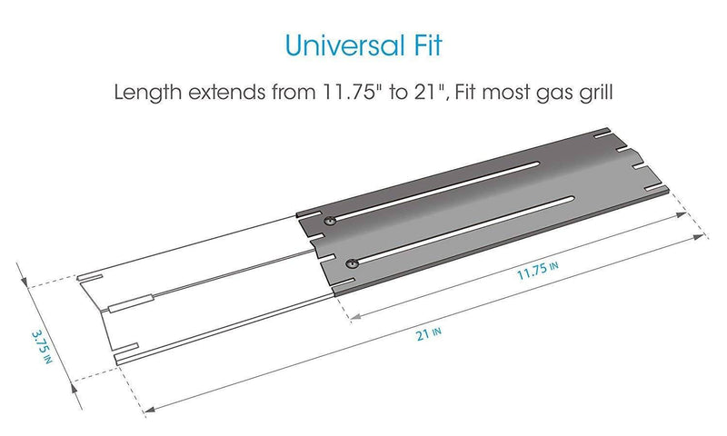 BBQration Universal Adjustable Stainless Steel Heat Plate Plate Shield, Heat Tent, Flavorizer Bar - Grill Parts America