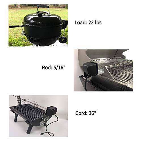 BBQSTAR Grill BBQ AC Rotisserie Motor Replacement 4 Watt 22 lb. Load 36-inch Long - Grill Parts America