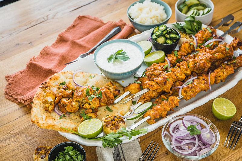 Napoleon Rotisserie Shish-Kebab Skewer Set - Fits Most Spit Rods, 6 Skewers, 2 Rotisserie Plates, Does Not Include Rotisserie