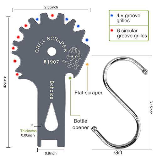 Bchoice Stainless Steel BBQ Grill Scraper Brushes - Non-bristles Grill Brush - Grill Parts America