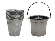 BIG PART Wood Pellet Grill Drip Grease Bucket Disposable Foil Liner/Insert Kit Replacement Parts for Green Mountain Wood Pellet Grill (1bucket &12liners) - Grill Parts America