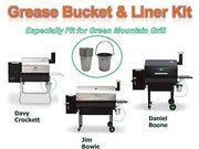 BIG PART Wood Pellet Grill Drip Grease Bucket Disposable Foil Liner/Insert Kit Replacement Parts for Green Mountain Wood Pellet Grill (1bucket &12liners) - Grill Parts America