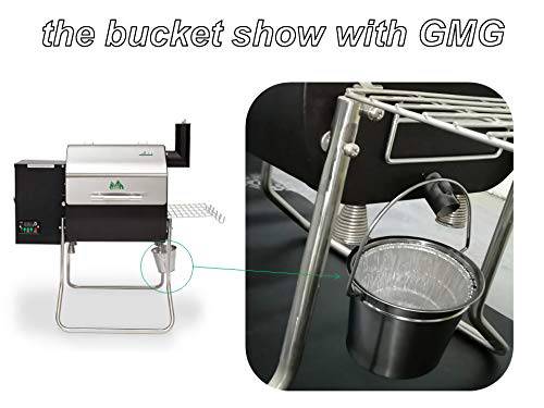 BIG PART Wood Pellet Grill Drip Grease Bucket Disposable Foil Liner/Insert Kit Replacement Parts for Green Mountain Wood Pellet Grill (1bucket &12liners) - Grill Parts America