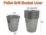 BIG PART Wood Pellet Grill Drip Grease Bucket Disposable Foil Liner/Insert Kit Replacement Parts for Green Mountain Wood Pellet Grill (1bucket &12liners) - Grill Parts America