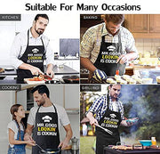 Funny Aprons for Men - Mr. Good Looking is Cooking - BBQ Grill Grilling Apron - Grill Parts America