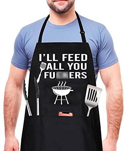 I'll Feed All You - Funny Aprons with 3 Pockets - Grill Parts America