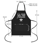 I'll Feed All You - Funny Aprons with 3 Pockets - Grill Parts America