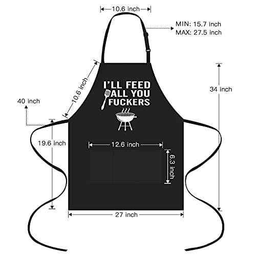 I'll Feed All You - Funny Aprons with 3 Pockets - Grill Parts America