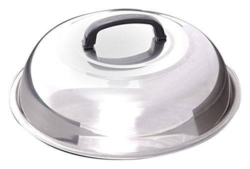 12 Inch Round Basting Cover - Stainless Steel - Cheese Melting Dome and Steaming Cover - Grill Parts America