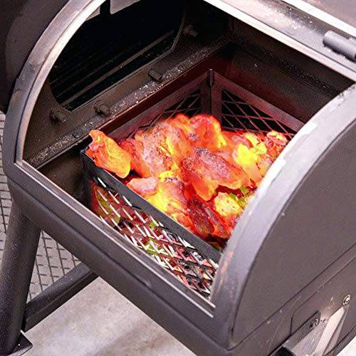 Blissun Charcoal Basket, Firebox Basket, Smoker Pit, Silver - Grill Parts America