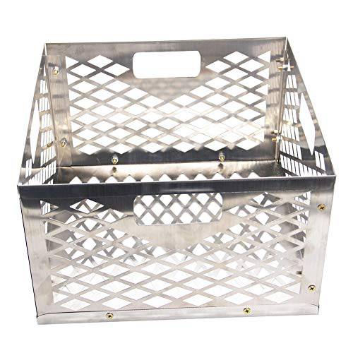 Blissun Charcoal Basket, Firebox Basket, Smoker Pit, Silver - Grill Parts America