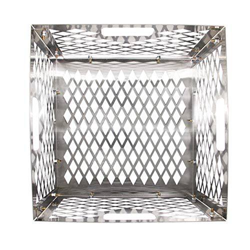 Blissun Charcoal Basket, Firebox Basket, Smoker Pit, Silver - Grill Parts America