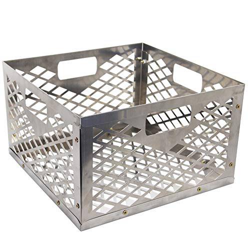 Blissun Charcoal Basket, Firebox Basket, Smoker Pit, Silver - Grill Parts America
