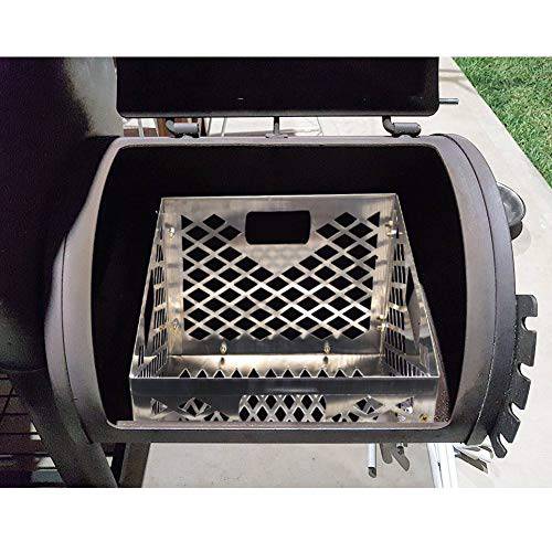 Blissun Charcoal Basket, Firebox Basket, Smoker Pit, Silver - Grill Parts America