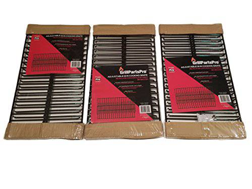Brinkmann Set of Three Porcelain Steel Wire Cooking Grid Replacement (Each with Depth 19 inches) and Charmglow Gas Grill Models - Grill Parts America