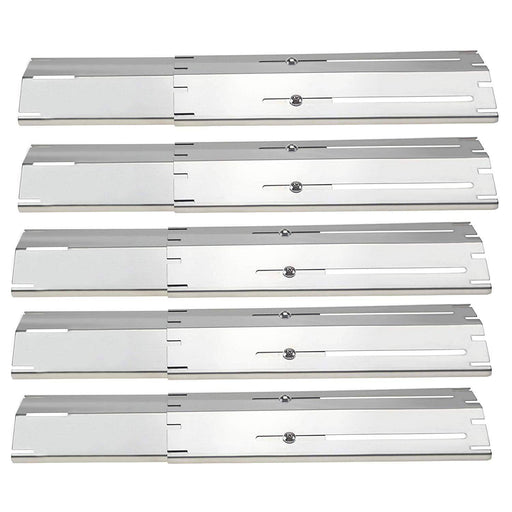 Set of 5 BBQ Gas Grill Pocelain Coated Steel Heat Plates for Brinkmann and Charmglow Grill models - Grill Parts America