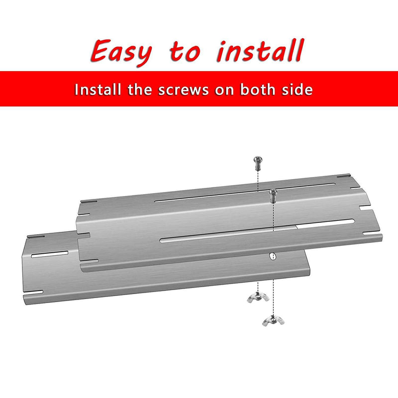 Set of 5 BBQ Gas Grill Pocelain Coated Steel Heat Plates for Brinkmann and Charmglow Grill models - Grill Parts America
