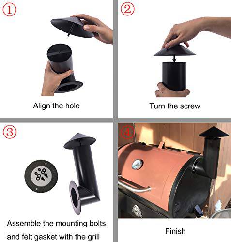 Broilmann Grill Smoke Stack Replacement. Fit for Pit Boss, Traeger, Camp Chef - Grill Parts America