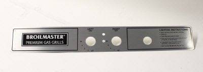 Broilmaster Grill Label Fits P3 and D3 (Electronic Igniter) - Grill Parts America