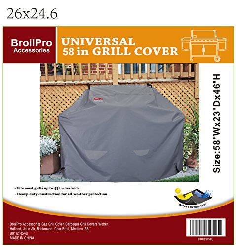 BroilPro Accessories Gas Grill Cover, Barbeque Grill Covers Weber, Holland, Jenn Air, Brinkman, Char Broil, Medium - Grill Parts America
