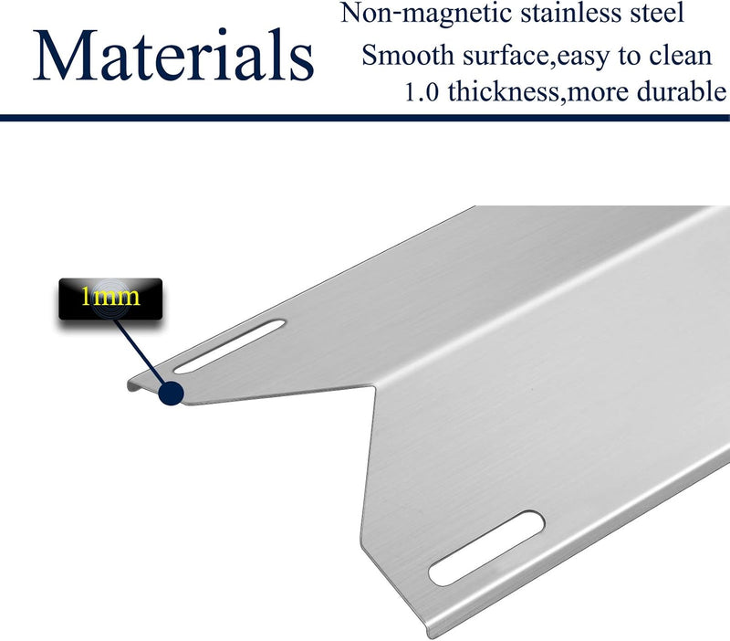 BBQ Gas Grill Replacement Parts, Stainless Steel Heat Plates Heat Tent Shield Burner Cover Kit for Jenn-Air 720-0062, Members Mark 720-0586A, Nexgrill 720-0063, Costco Kirland, 17 3/4" X 6 3/8"