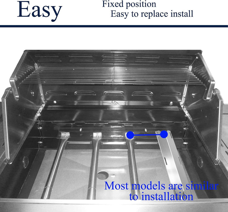 BBQ Gas Grill Replacement Parts, Stainless Steel Heat Plates Heat Tent Shield Burner Cover Kit for Jenn-Air 720-0062, Members Mark 720-0586A, Nexgrill 720-0063, Costco Kirland, 17 3/4" X 6 3/8"