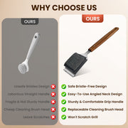Bristle Free Grill Brush, Safe BBQ Cleaner with Stainless Steel Scraper for Outdoor Grill