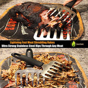 Cave Tools Metal Meat Claws for Shredding Pulled Pork, Chicken, Turkey, and Beef- Handling & Carving Food - (Rake Grip) - Grill Parts America