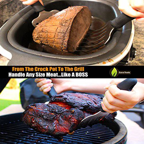 Cave Tools Metal Meat Claws for Shredding Pulled Pork, Chicken, Turkey, and Beef- Handling & Carving Food - (Rake Grip) - Grill Parts America