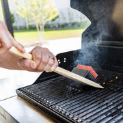 Char-Broil 3715952R06 Hot & Cool-Clean Combo Grill Brush, Natural Wood - Grill Parts America