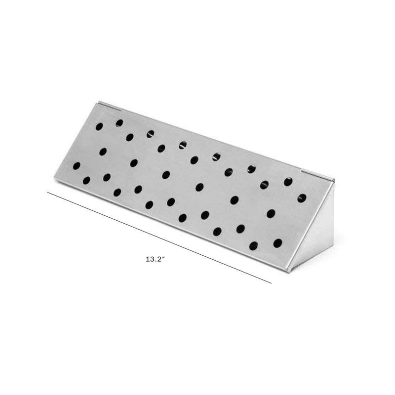 Charcoal Companion Stainless Steel V-Shape Smoker Box For Gas Grill Wood Chips (Long) - CC4066 - Grill Parts America