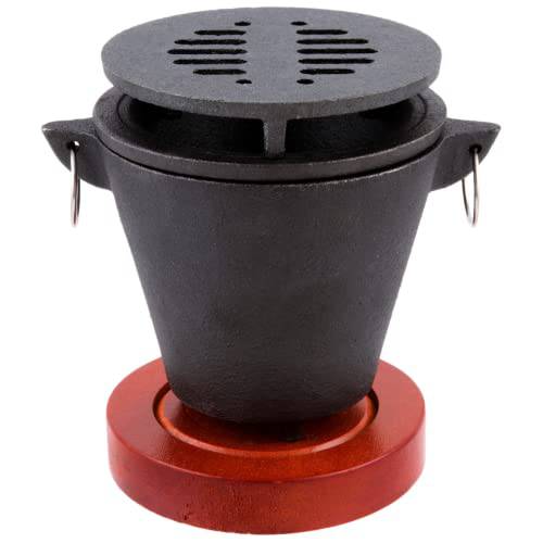 Chef Master Mini Hibachi Grill | Wooden Base | Cast Iron Hibachi Grill Top - Grill Parts America