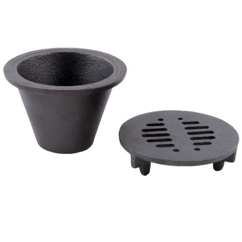 Chef Master Mini Hibachi Grill | Wooden Base | Cast Iron Hibachi Grill Top - Grill Parts America