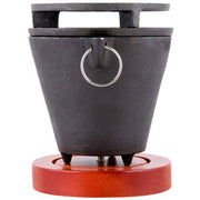 Chef Master Mini Hibachi Grill | Wooden Base | Cast Iron Hibachi Grill Top - Grill Parts America