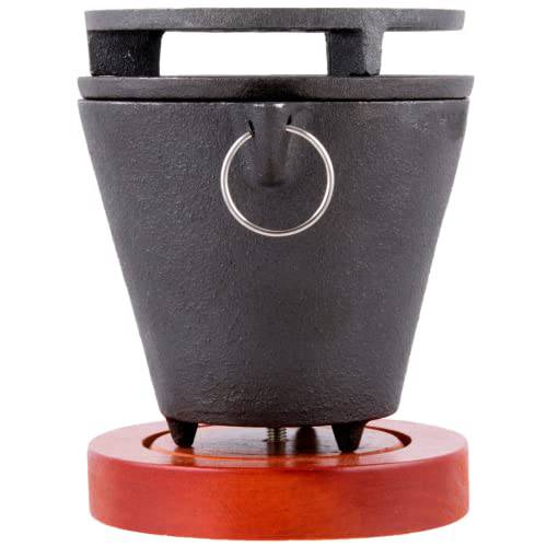 Chef Master Mini Hibachi Grill | Wooden Base | Cast Iron Hibachi Grill Top - Grill Parts America