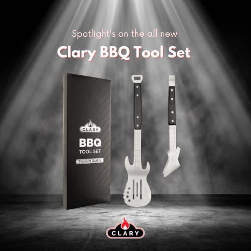 Clary BBQ Tools, Grill Accessories Gift for Men, Guitar Shaped Tool Set Includes BBQ Spatula and Tongs, Grill Tools for Outdoor Grill - Grill Parts America