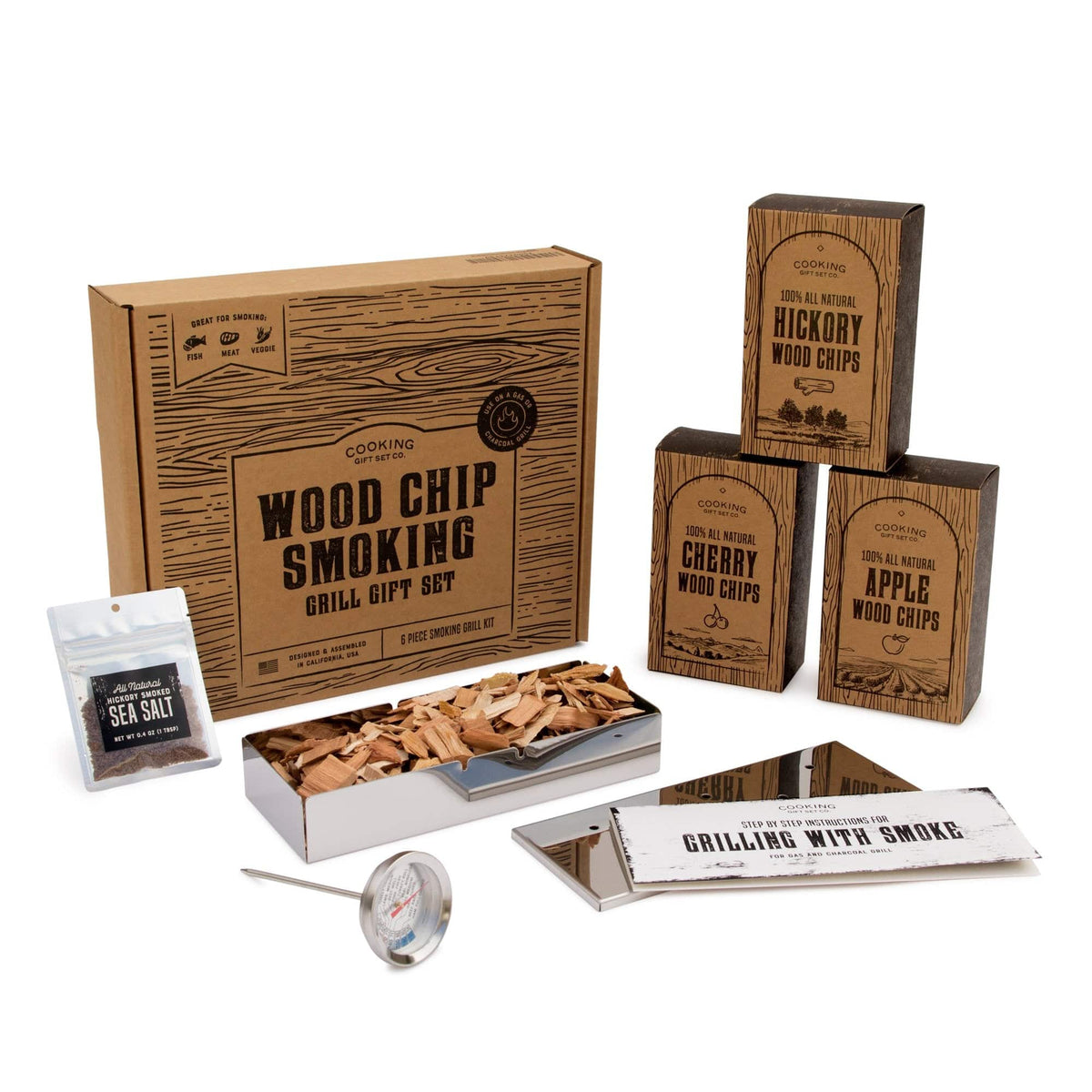 Wood Chips for Smoking and Grilling Gift Box Set (6 PC) — Grill Parts America